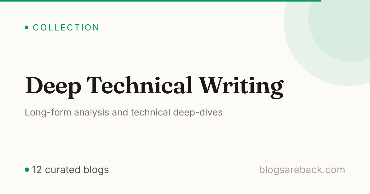 Deep Technical Writing | Blogs Are Back